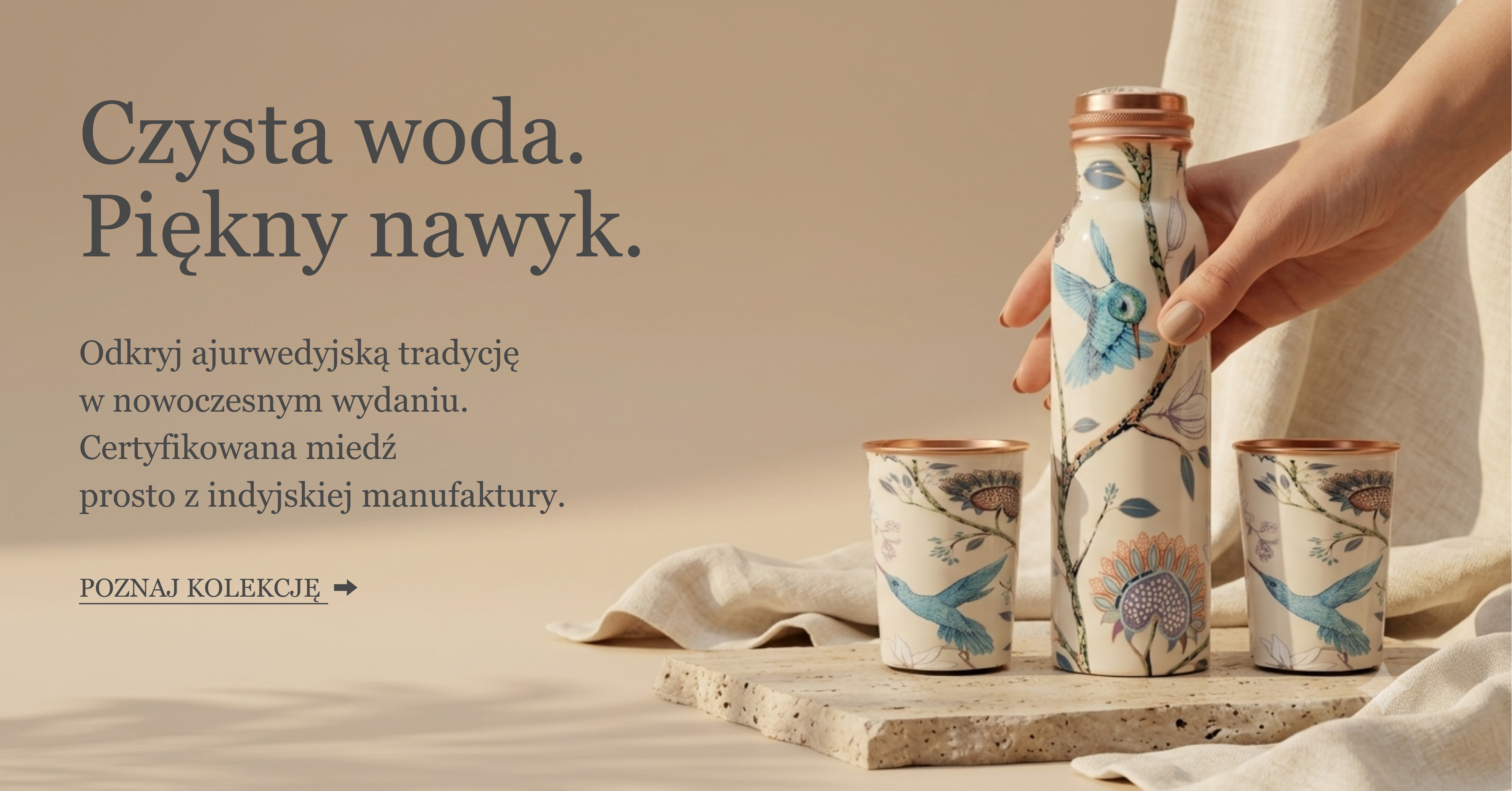 Zestaw naczyń miedzianych z kolekcji MADAGASKAR